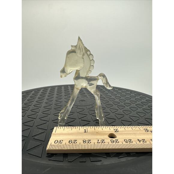 Vintage Clear Lucite Mini Horse Figurine. Curio Cabinet Display - Picture 6 of 7